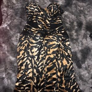 Long animal print prom/homecoming dress.